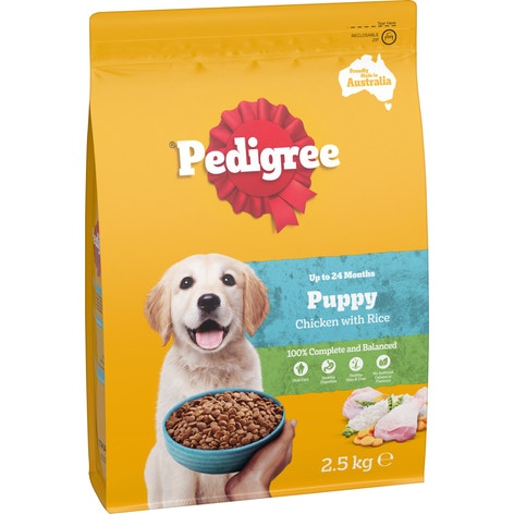PEDIGREE® Puppy Dry Dog Food Chicken & Rice 2.5kg Bag