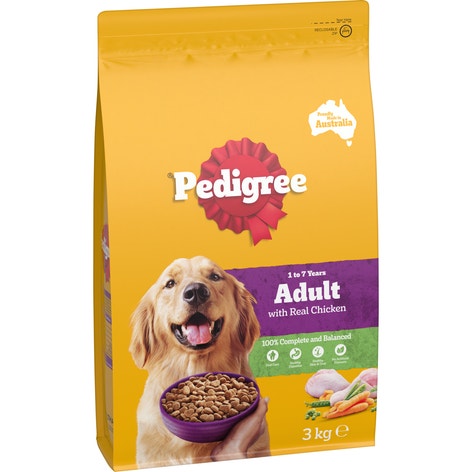 PEDIGREE® Adult Dry Dog Food With Real Chicken 3kg Bag