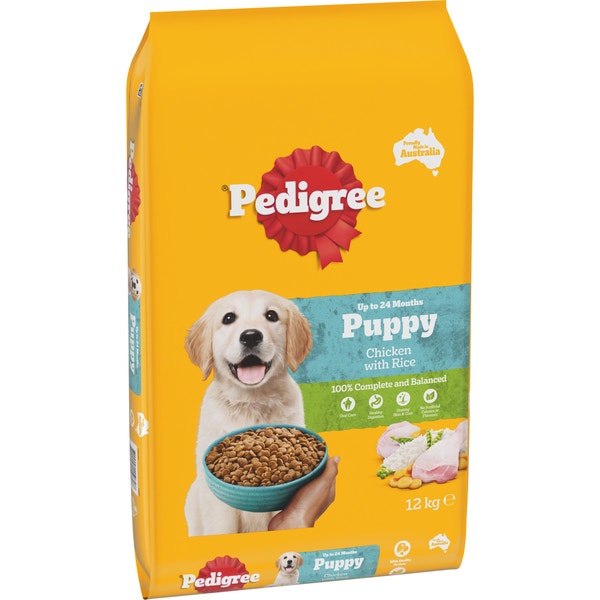 PEDIGREE® Puppy Dry Dog Food Chicken & Rice 12kg Bag