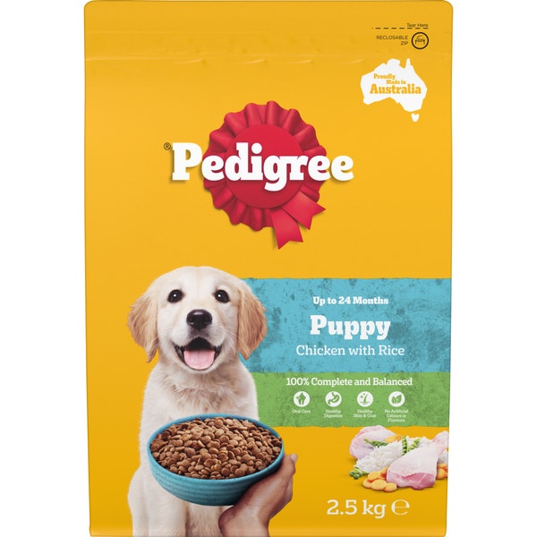 PEDIGREE® Puppy Dry Dog Food Chicken & Rice 2.5kg Bag