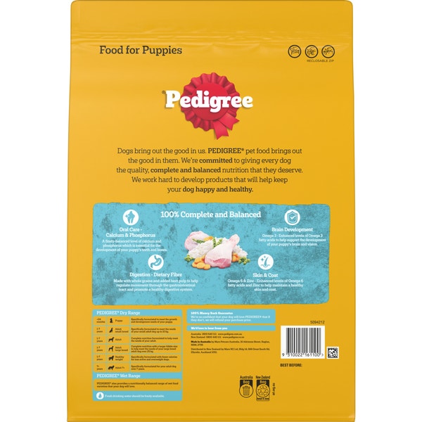 PEDIGREE® Puppy Dry Dog Food Chicken & Rice 2.5kg Bag