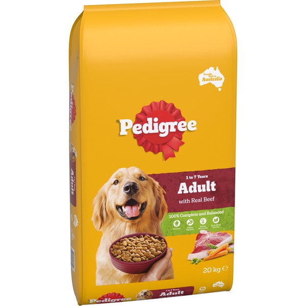 PEDIGREE® Adult Dry Dog Food With Real Beef 20kg Bag