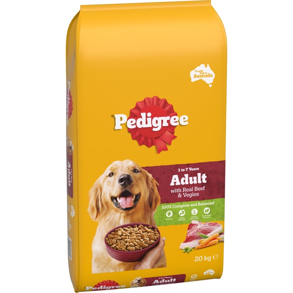 PEDIGREE® Adult Dry Dog Food With Real Beef & Vegies 20kg Bag