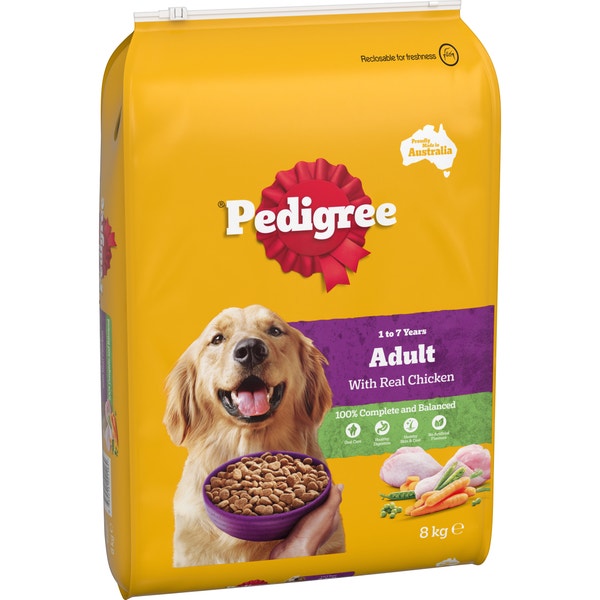 PEDIGREE® Adult Dry Dog Food With Real Chicken 8kg Bag
