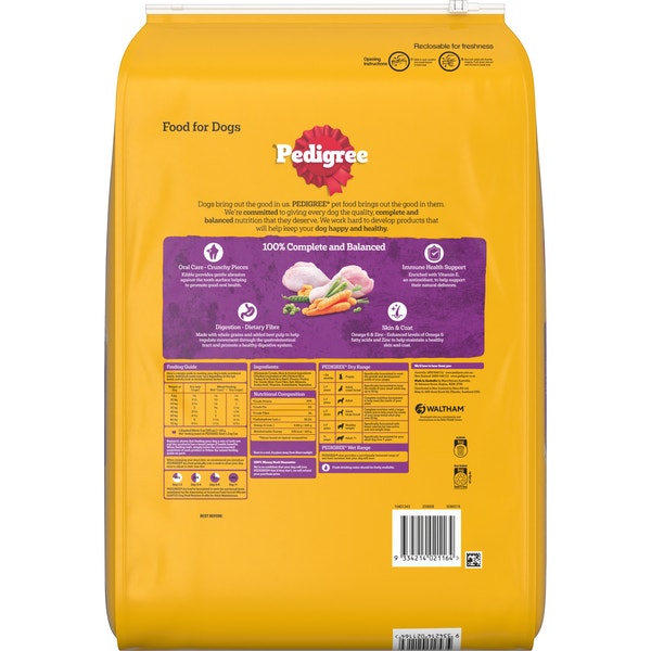 PEDIGREE® Adult Dry Dog Food With Real Chicken 8kg Bag
