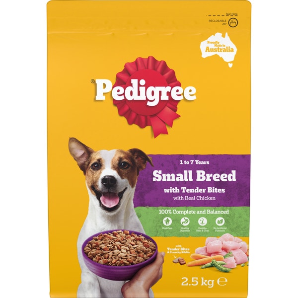 PEDIGREE® Small Breed Adult Dry Dog Food With Real Chicken 2.5kg Bag