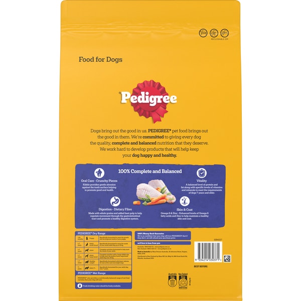PEDIGREE® Senior 7+ Dry Dog Food With Real Turkey 3kg Bag